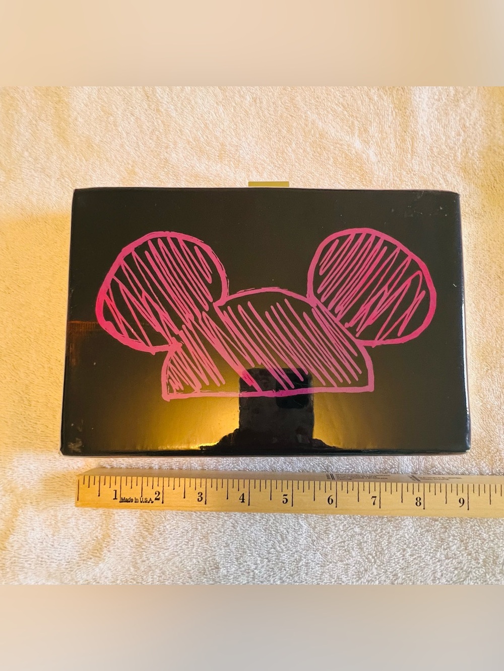Disney Black Clutch with Pink Mickey Sketch